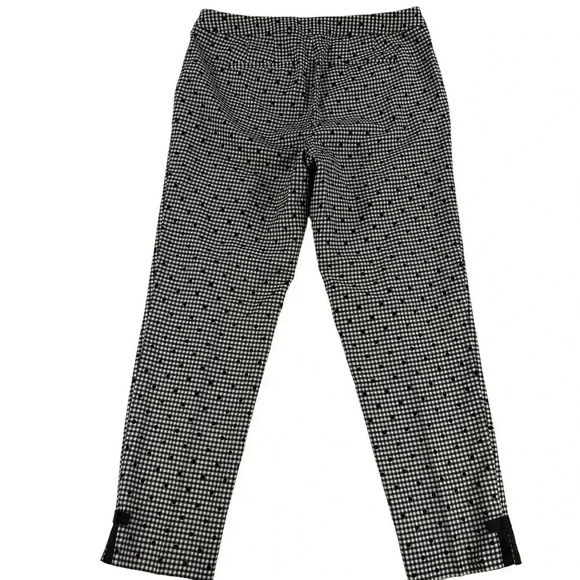 Talbots Women 8 Gingham Plaid Black White Polka Dot Wool Blend Ribbon Detail Car - Picture 2 of 16